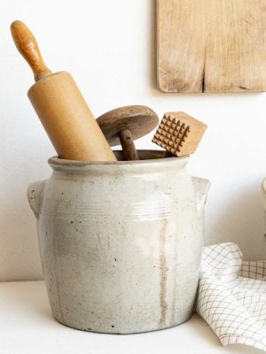 Grand pot à confit ancien pour ustensile de cuisine ou déco