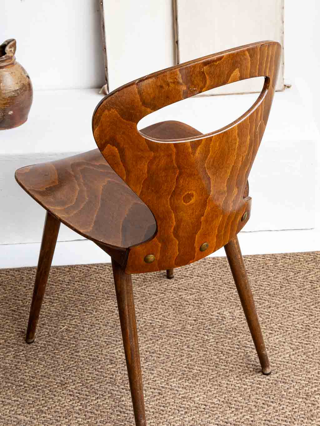 chaise vintage Baumann fourmi en bois années 1970