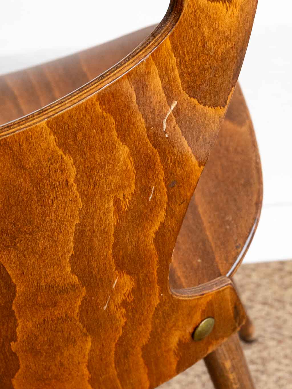 chaise vintage Baumann fourmi en bois années 1970