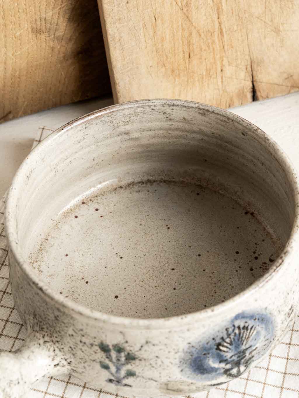 caquelon, casserole en grès signé Raynaud, le murier Vallauris