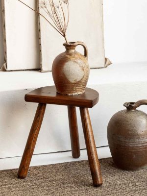 tabouret de traite tripode en bois