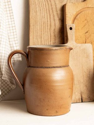 grand pichet 22.5 cm en grès marron