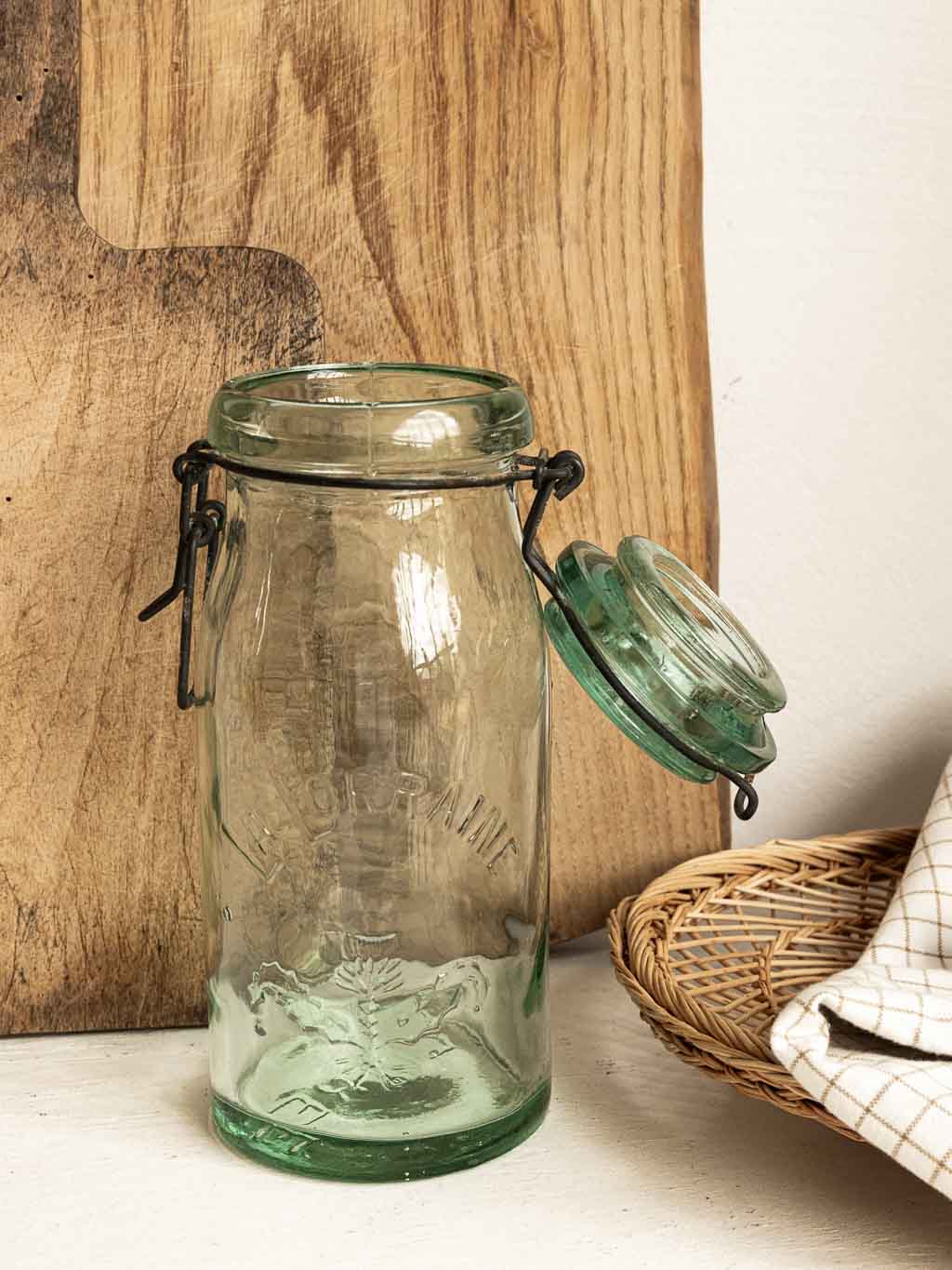 bocal en verre la lorraine vintage 1l
