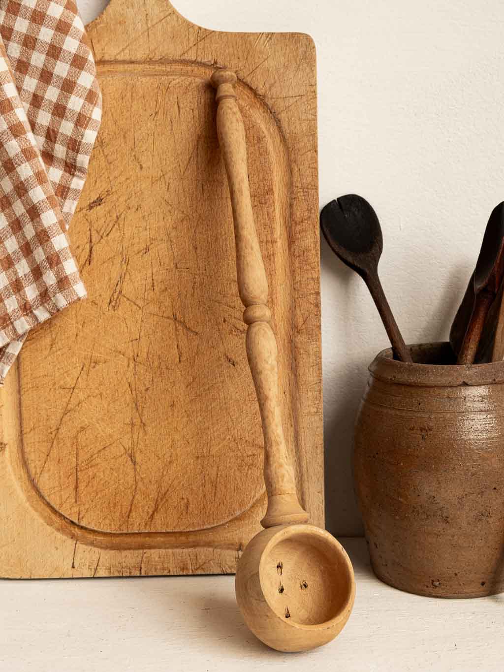 Grande cuillère à olive en bois