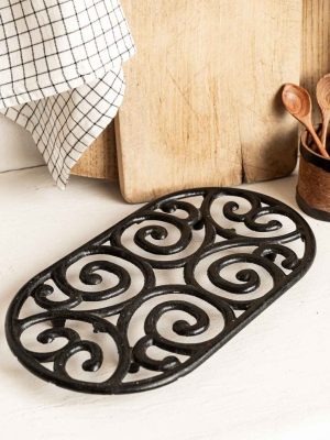 dessous de plat en fonte noir