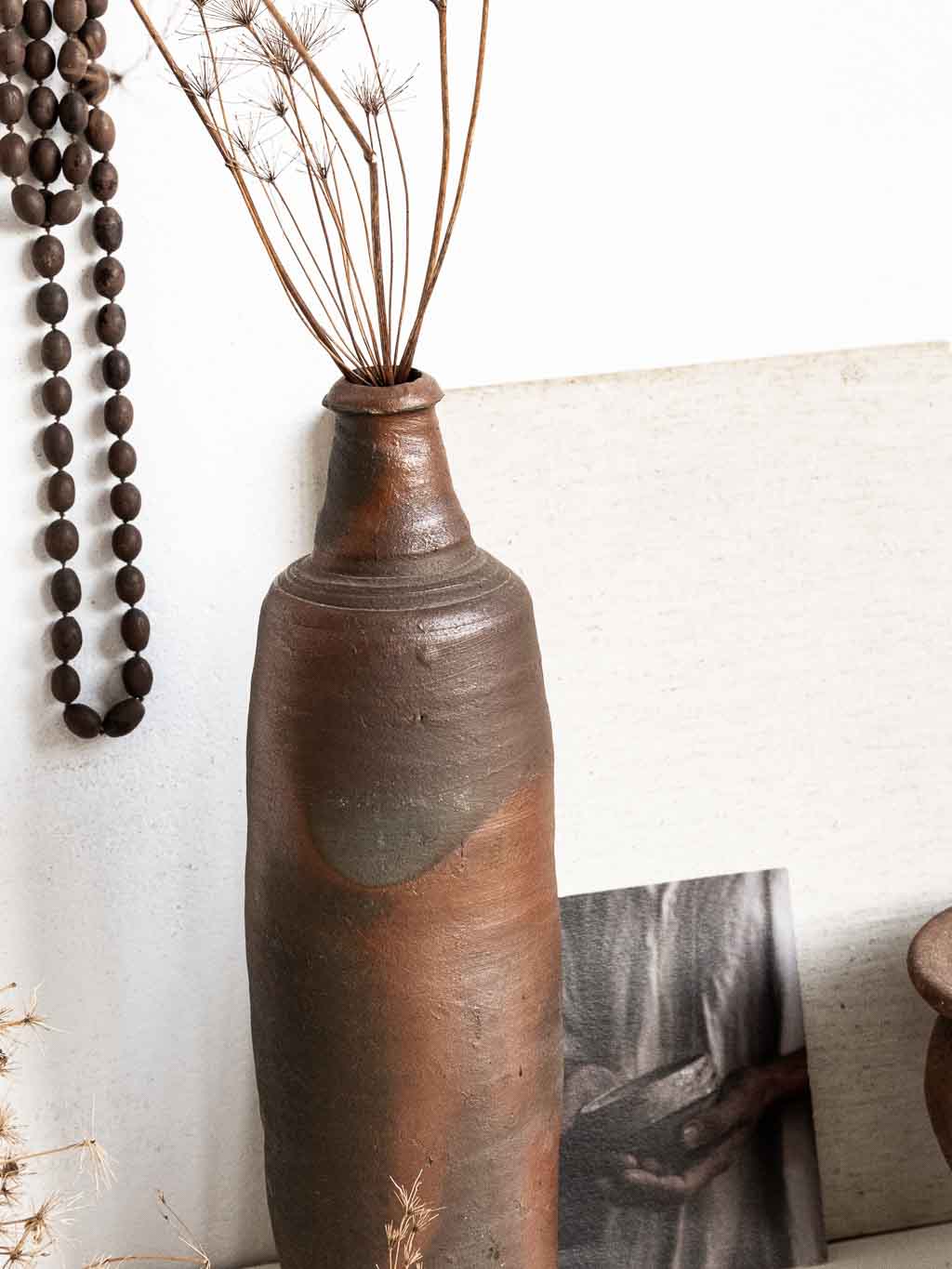 grande bouteille ancienne en grès noir de normadie XIXe