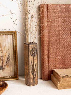 vase soliflore 1970 motif floral