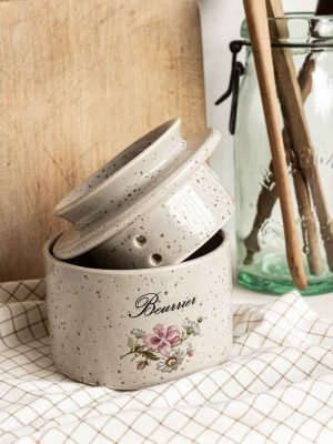 beurrier à eau en céramique. beurrier breton