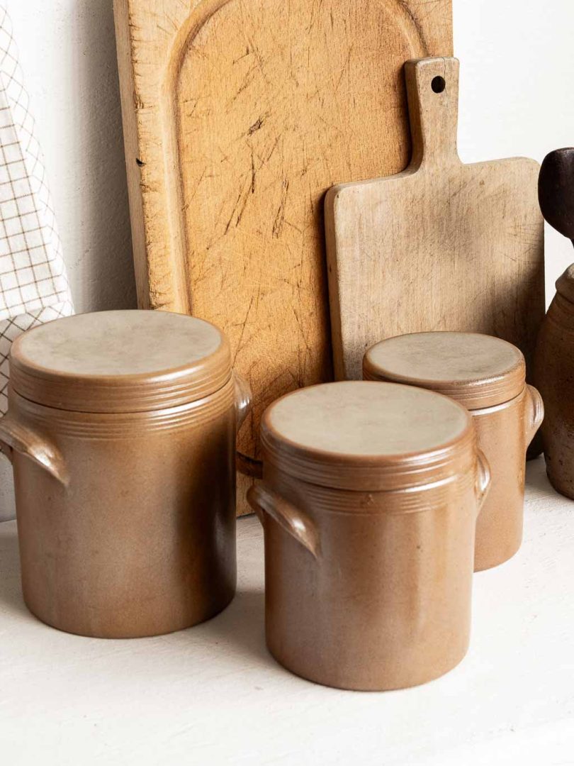pot en grès avec couvercle bocaux grès