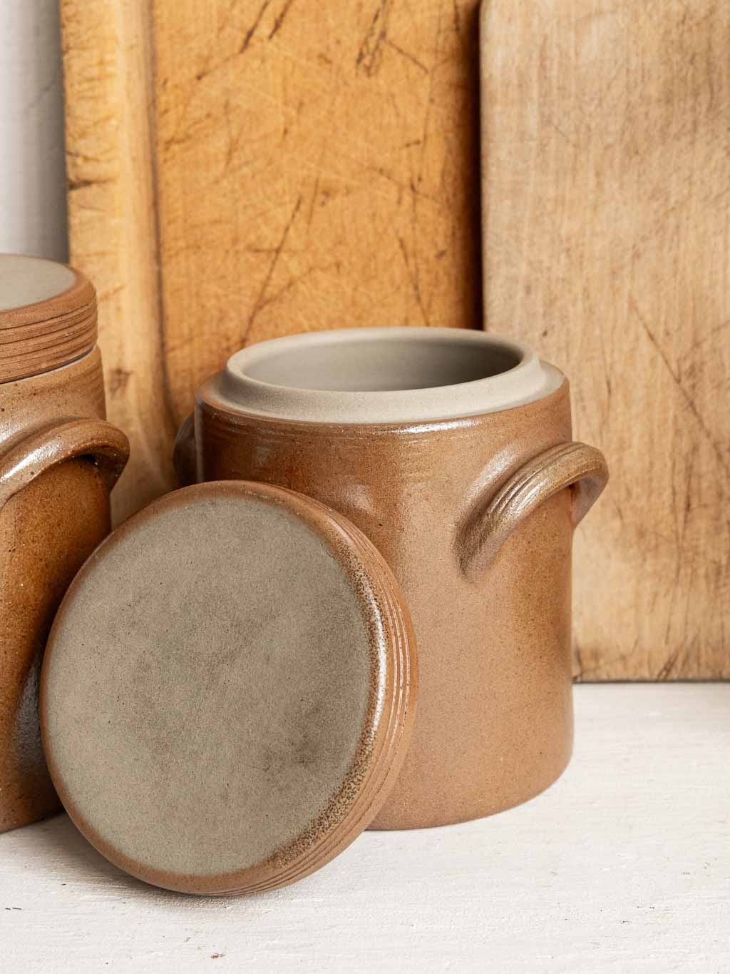 pot en grès avec couvercle bocaux grès