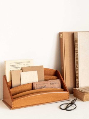 organiseur bureau tri courrier en bois