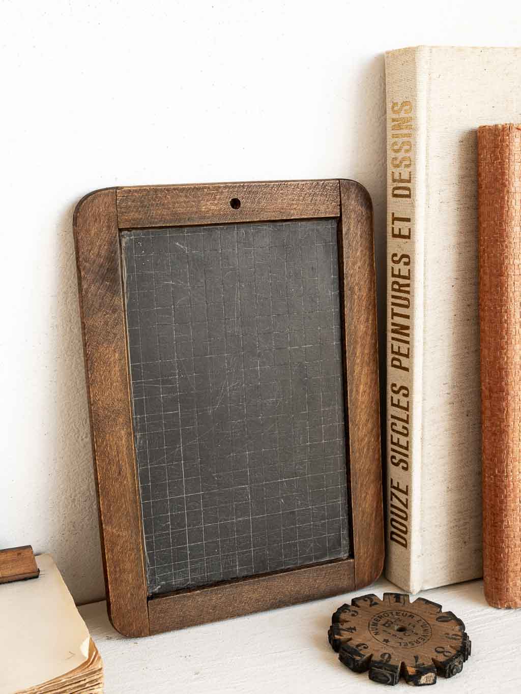 ardoise écolier vintage bois foncé