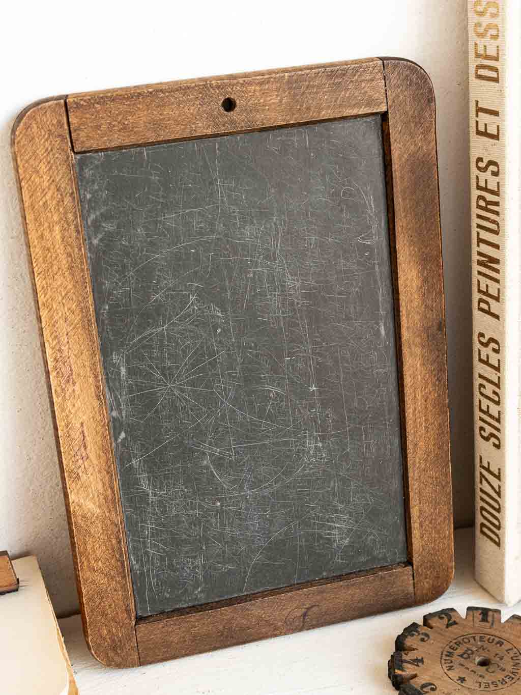 ardoise écolier vintage bois foncé