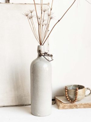bouteille en céramique grès gris